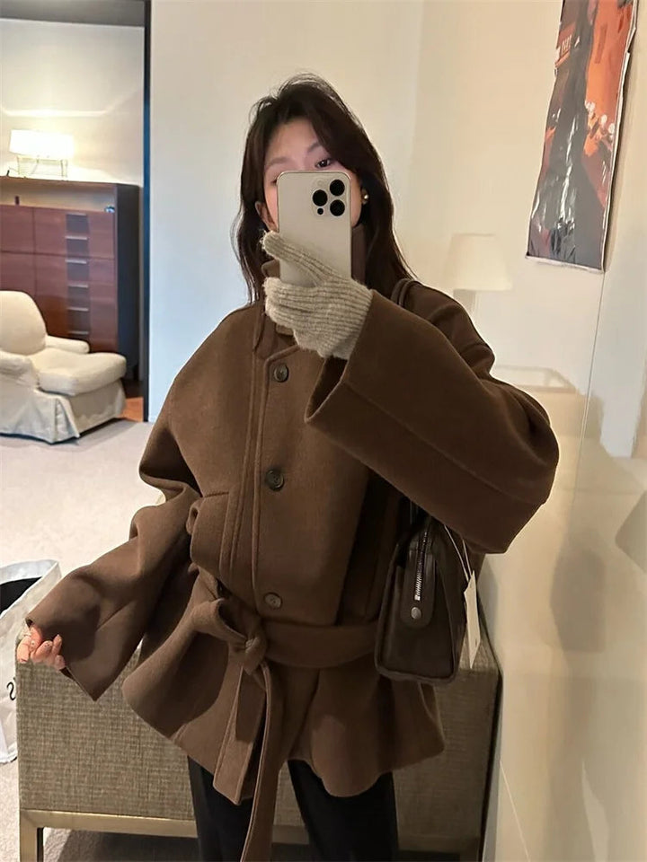 Bente | Dame Vinter Frakke med Bælte til Kolde Dage