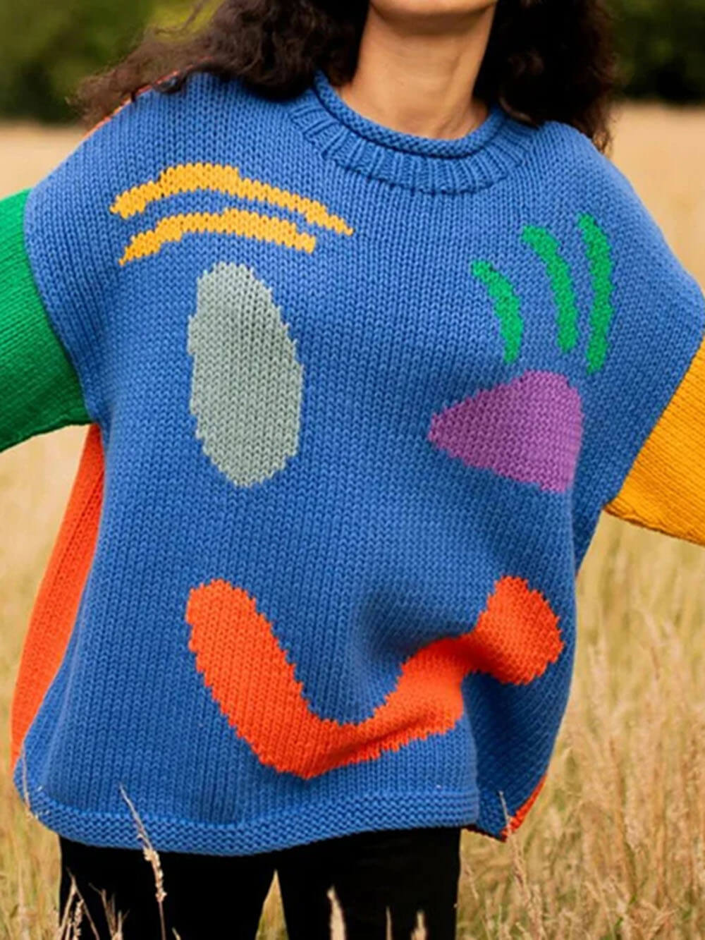 Gudrun | Dame Vinter Afslappet Pullover med Smiley-Print - Freya Kobenhavn