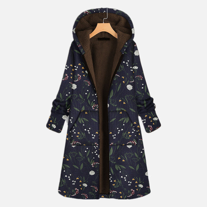 Helga | Dame Blomstrede Hættetrøje med Indvendig Foring - Freya Kobenhavn