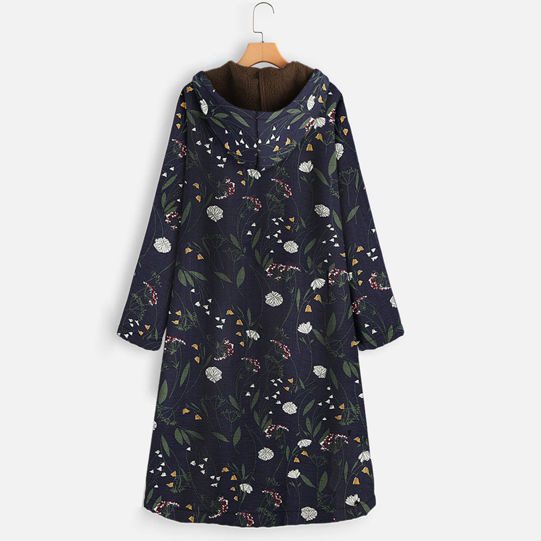 Helga | Dame Blomstrede Hættetrøje med Indvendig Foring - Freya Kobenhavn