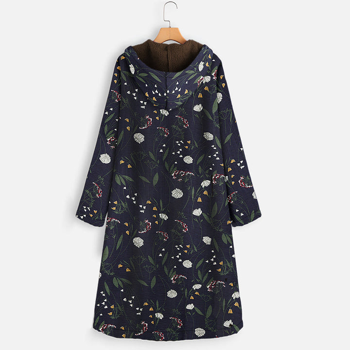 Helga | Dame Blomstrede Hættetrøje med Indvendig Foring - Freya Kobenhavn