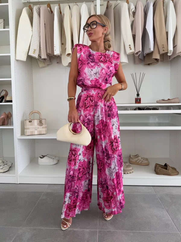 Anna | Chic Kvinders Sæt med Plisserede Bukser og Top - Freya Kobenhavn