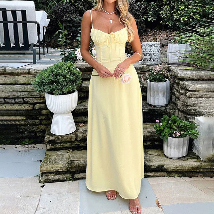 Rosanne | Dame Elegant Spaghettistrop Maxi Kjole - Freya Kobenhavn