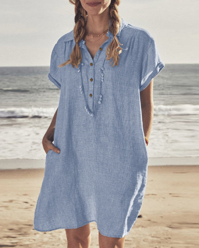 Malene | Stilfuld Sommerkjole Med Løstsiddende Pasform - Freya Kobenhavn