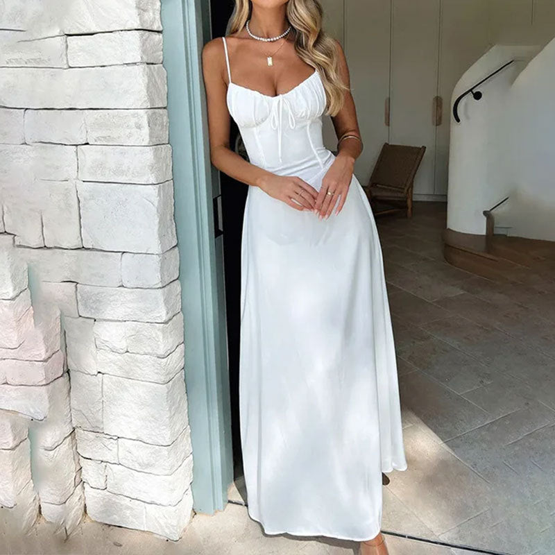 Rosanne | Dame Elegant Spaghettistrop Maxi Kjole - Freya Kobenhavn