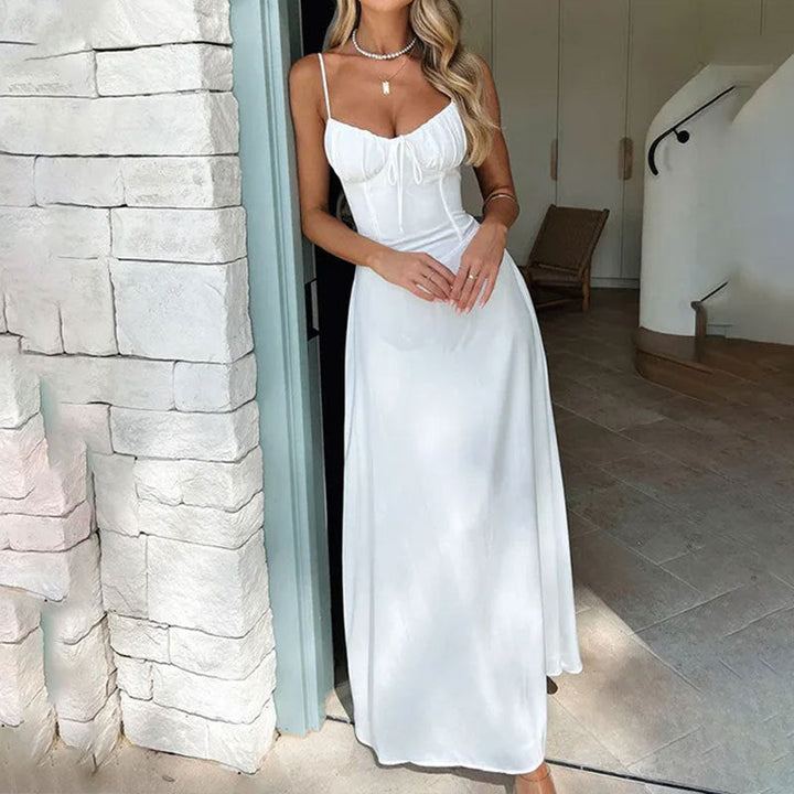Rosanne | Dame Elegant Spaghettistrop Maxi Kjole - Freya Kobenhavn