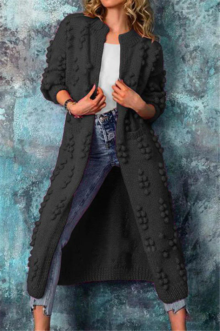 Sandra | Dame Chunky Strik Cardigan med Knappe Detaljer - Freya Kobenhavn