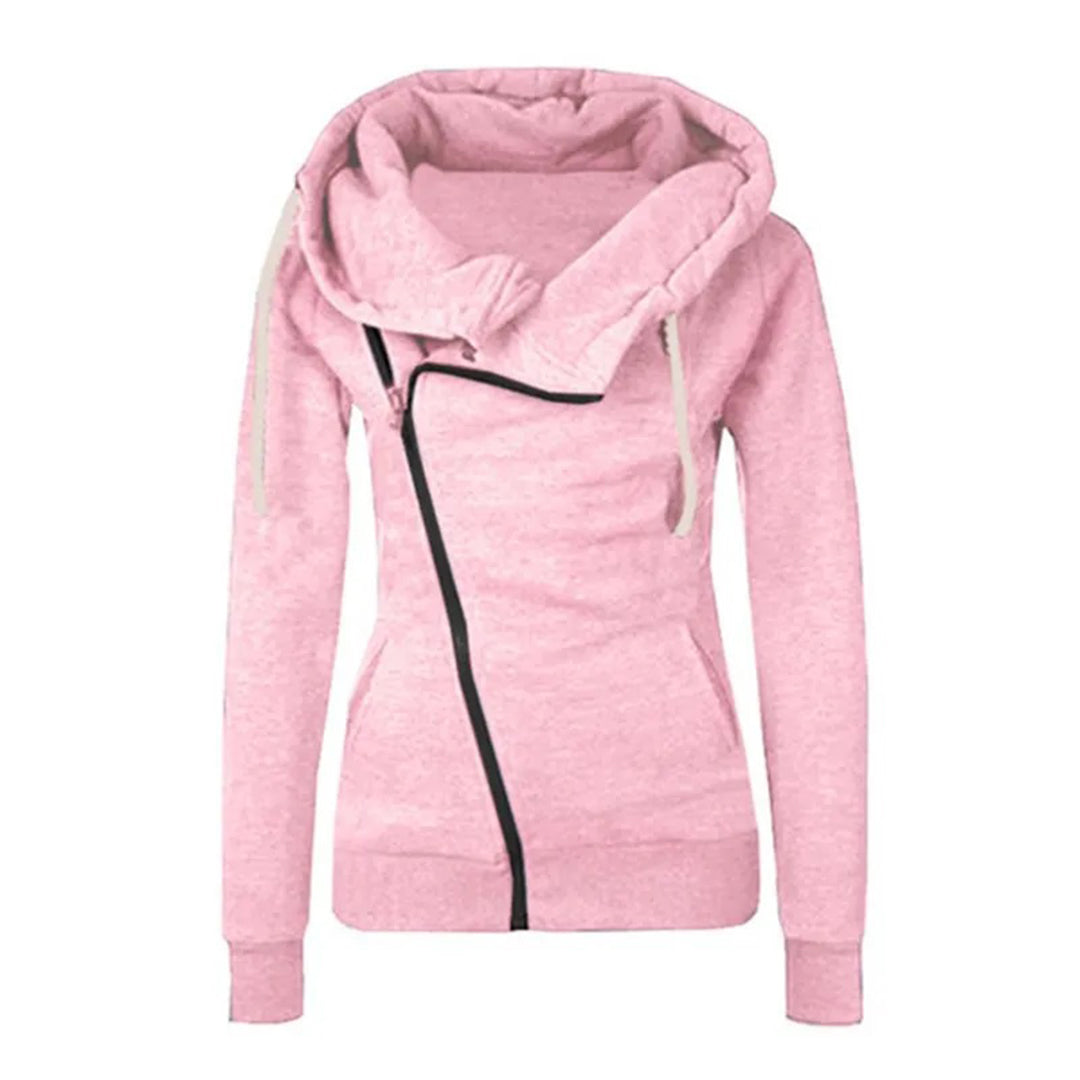 Tindra | Vinter Dame Hættetrøje med Asymmetrisk Lynlås - Freya Kobenhavn