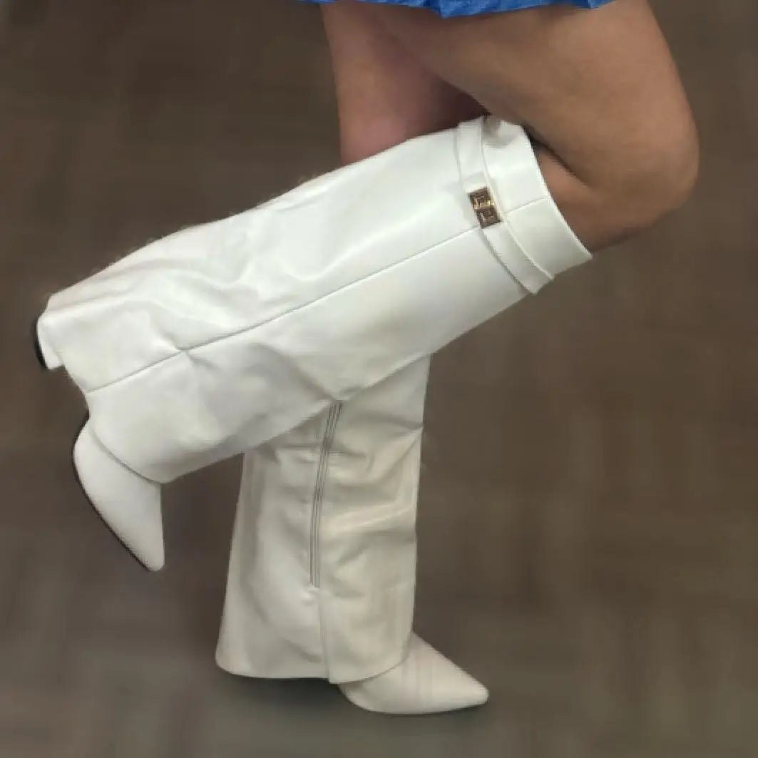 Anselma | Dame Læder Lårhøje Støvler med Spænde - Freya Kobenhavn