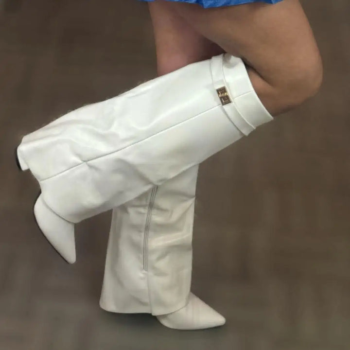 Anselma | Dame Læder Lårhøje Støvler med Spænde - Freya Kobenhavn