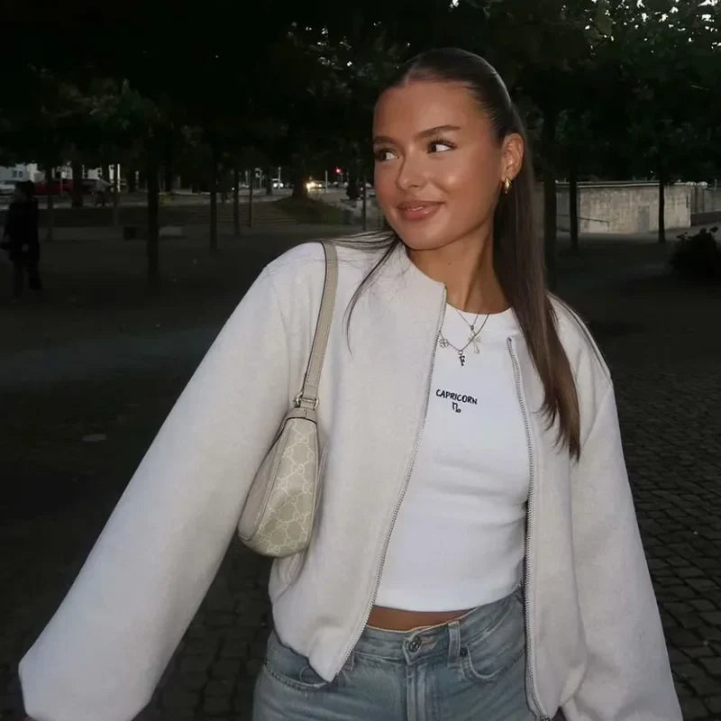 Sassa | Kvinders Cropped Zip-Up Ballonærme Jakke - Freya Kobenhavn