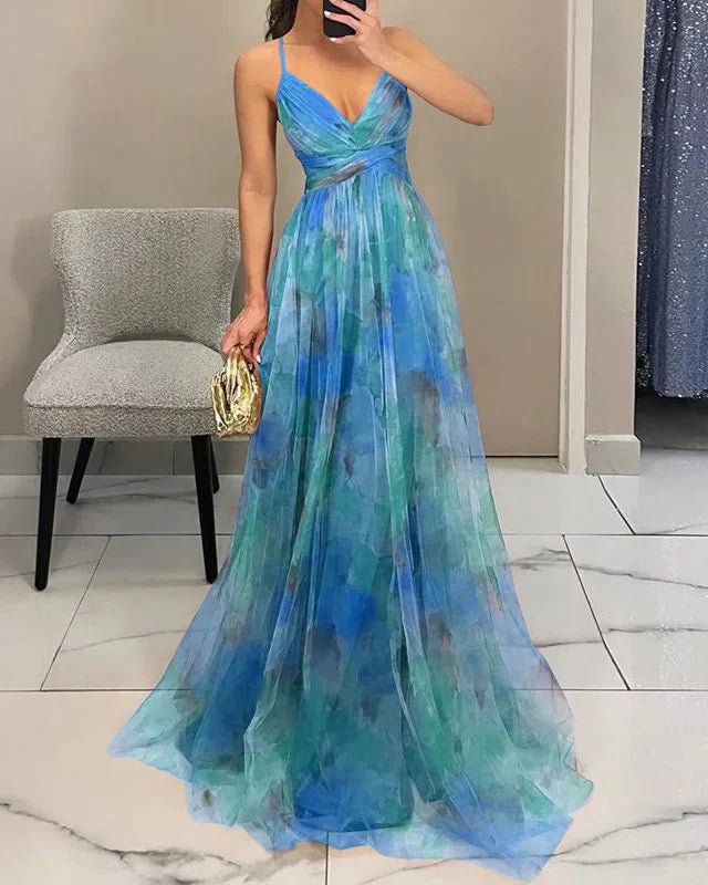 Charlotte | Dame Forårs Elegant Blomstret Maxi Kjole