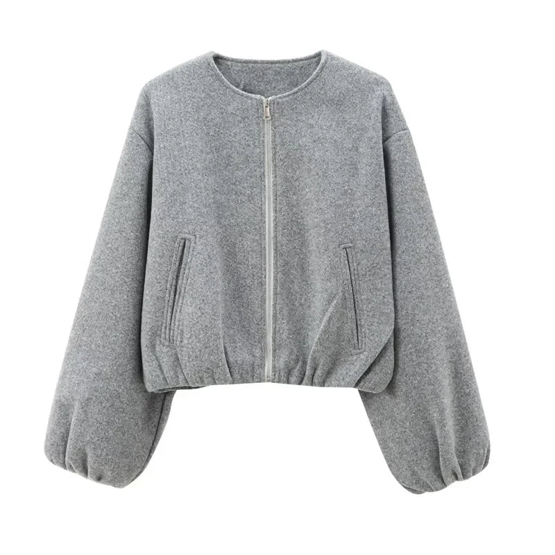 Sassa | Kvinders Cropped Zip-Up Ballonærme Jakke - Freya Kobenhavn