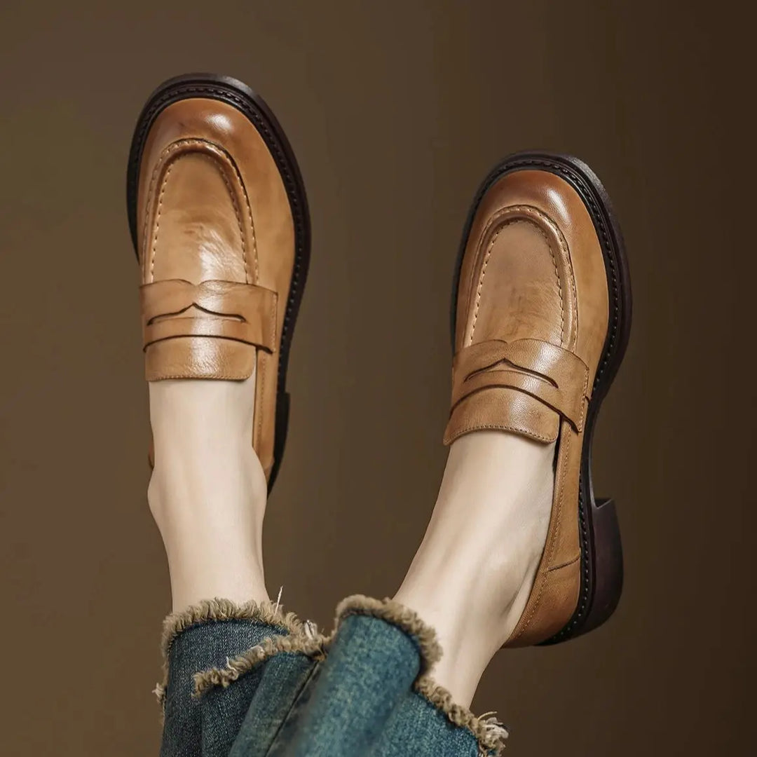 Wilma | Klassiske Dame Læder T-rem Sko - Freya Kobenhavn