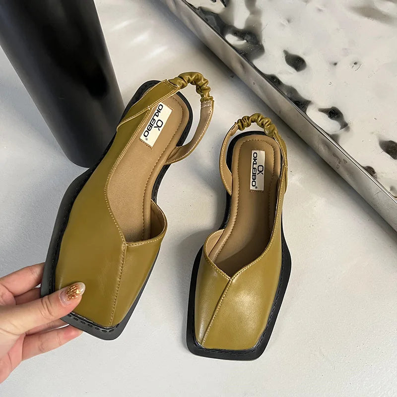 Lea™ | Slingback Sandaler med Firkantet Tå - Freya Kobenhavn
