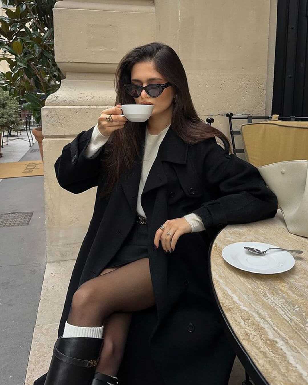 Birthe | Dame Lang Vinter Trench Frakke i Uld