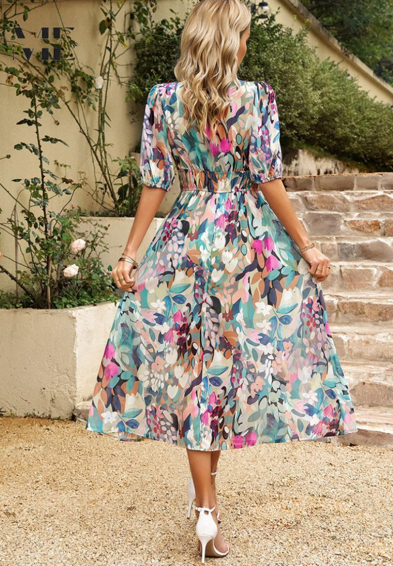 Monica™ | Elegant Floral Dress - Freya Kobenhavn