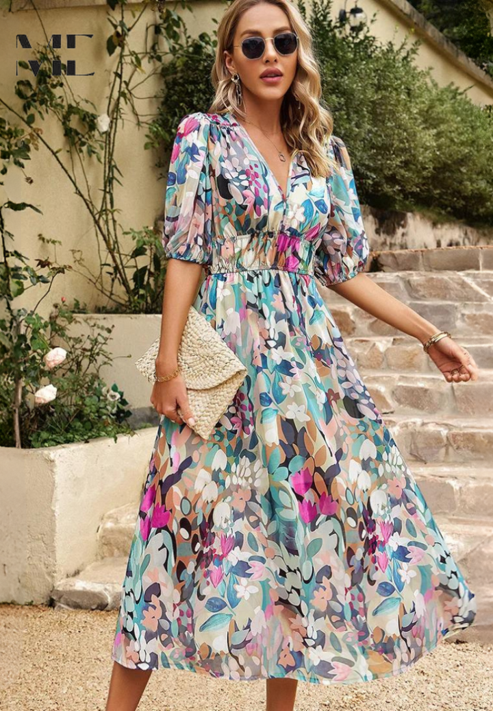 Monica™ | Elegant Floral Dress - Freya Kobenhavn