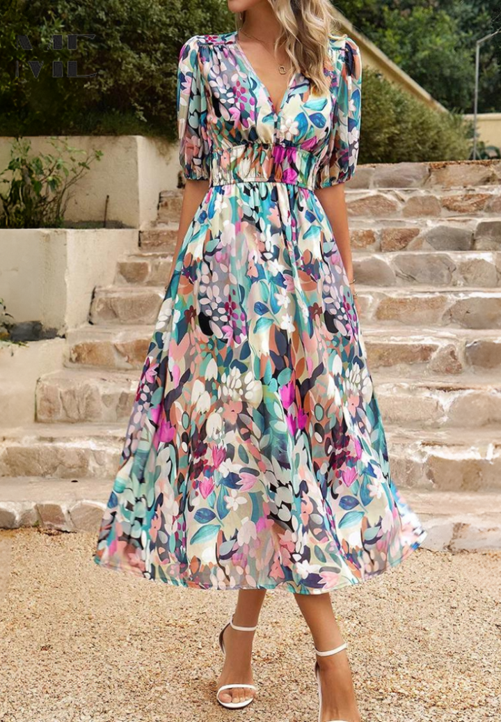 Monica™ | Elegant Floral Dress - Freya Kobenhavn