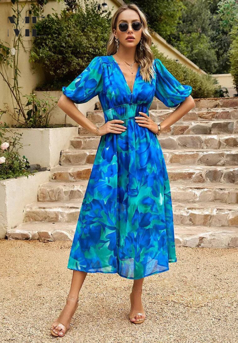 Monica™ | Elegant Floral Dress - Freya Kobenhavn