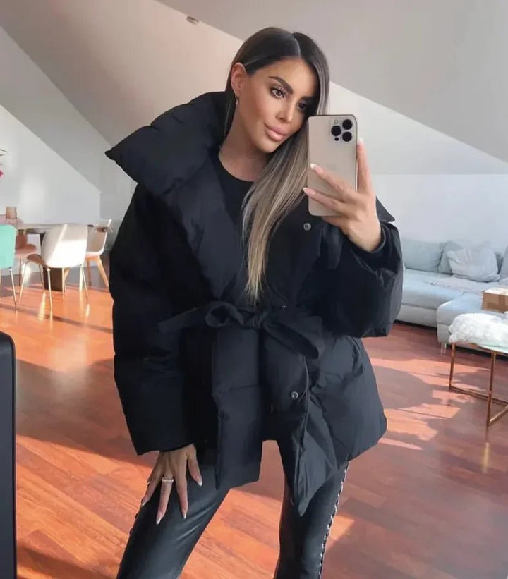 Blanka | Kvinders Vinter Pufferfrakke med Bælte