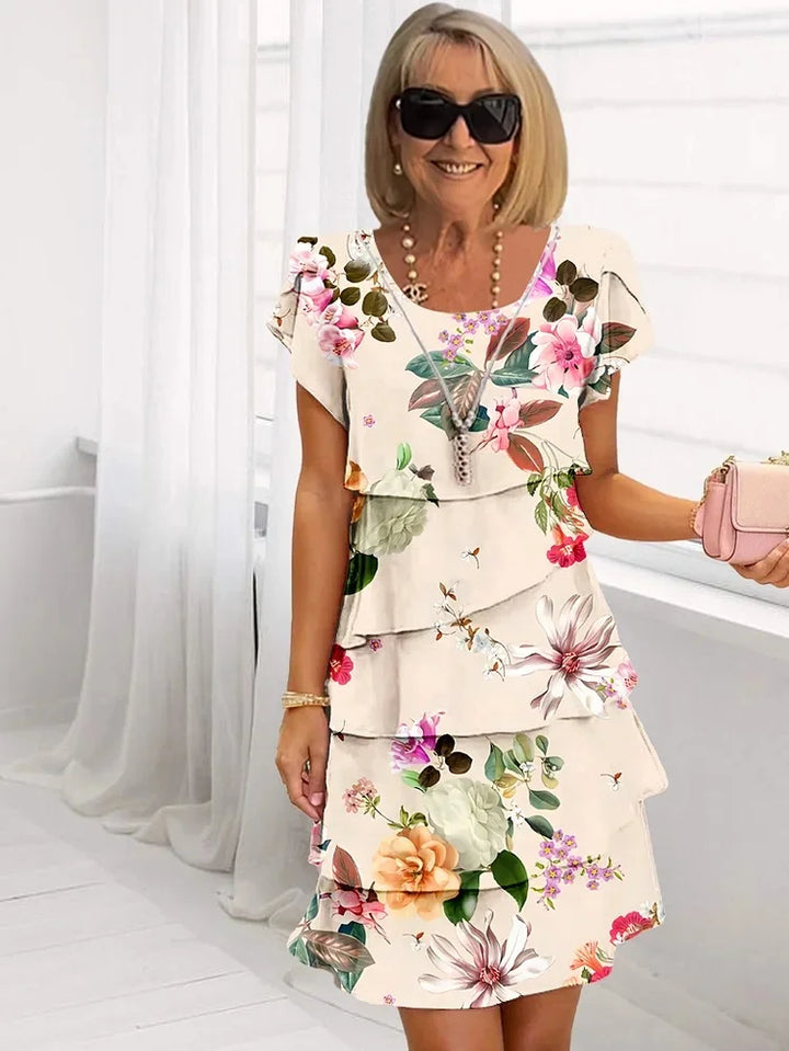 Mia™ | Ruffled Floral Pleated Dress - Freya Kobenhavn