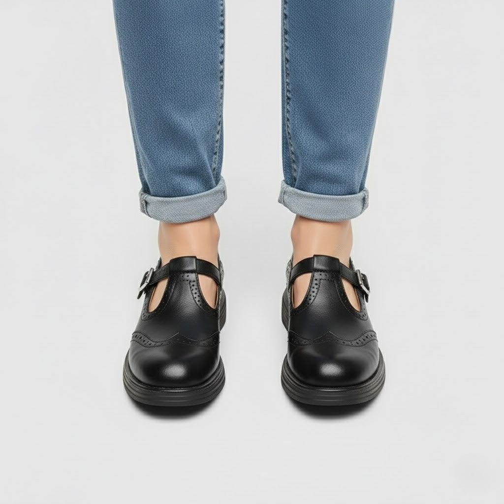 Jeanette | Chikke klassiske støvler i vintage Mary Jane-stil med spænde - Freya Kobenhavn