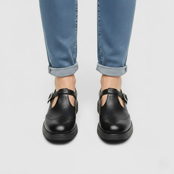 Jeanette | Chikke klassiske støvler i vintage Mary Jane-stil med spænde - Freya Kobenhavn