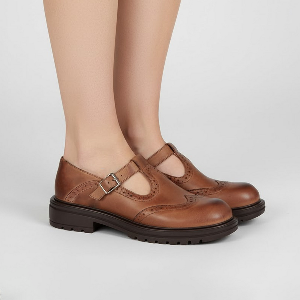 Jeanette | Chikke klassiske støvler i vintage Mary Jane-stil med spænde - Freya Kobenhavn