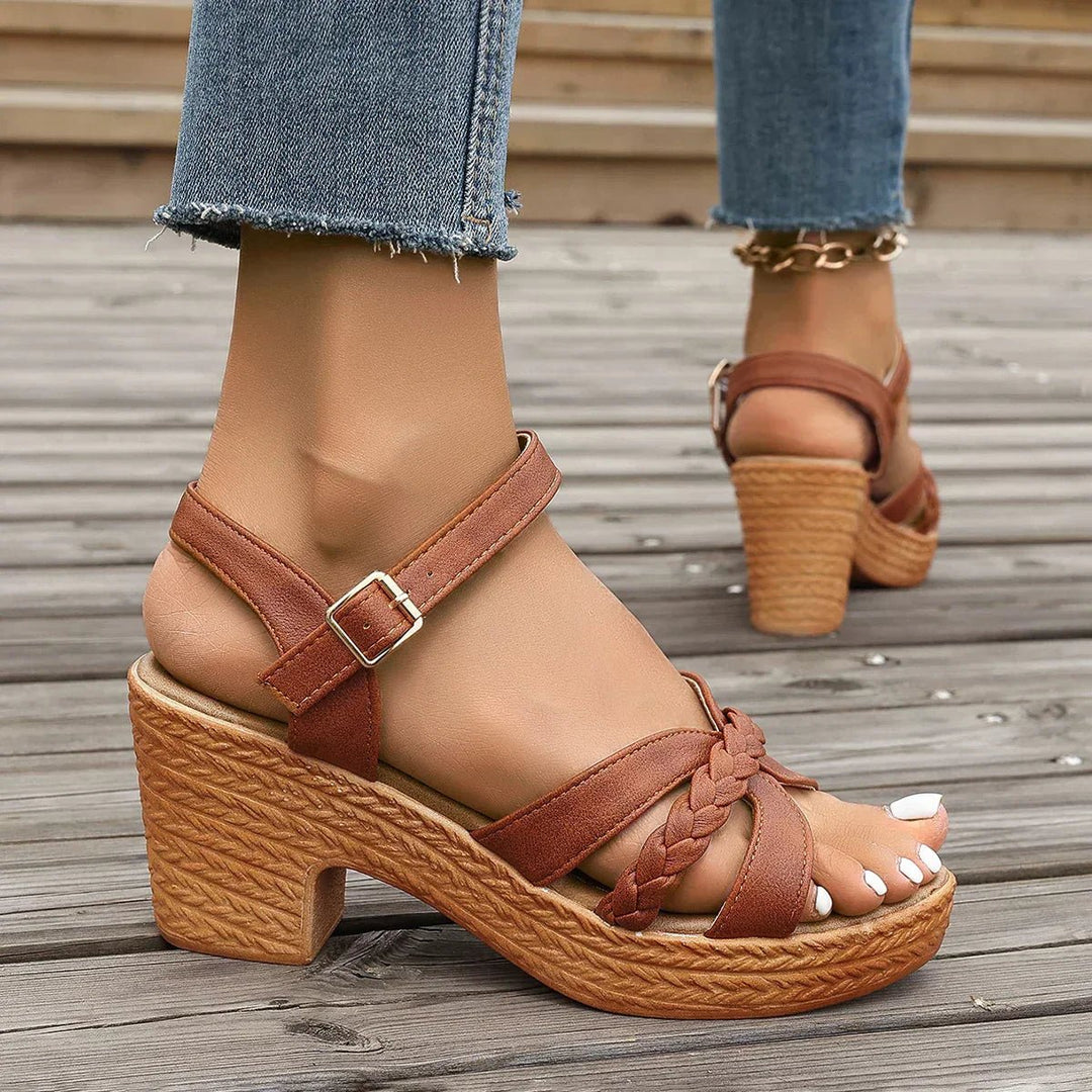 Cross-Strap Sandaler Justerbare Remme Komfort Sommer - Brown