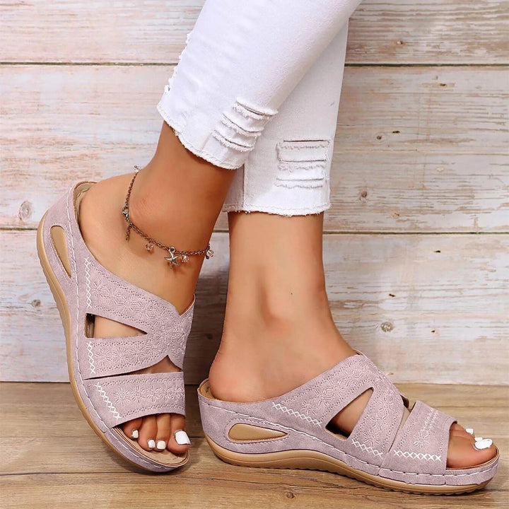 Cross-Strap Sandaler Ortopædiske Justerbare Remme - Pink