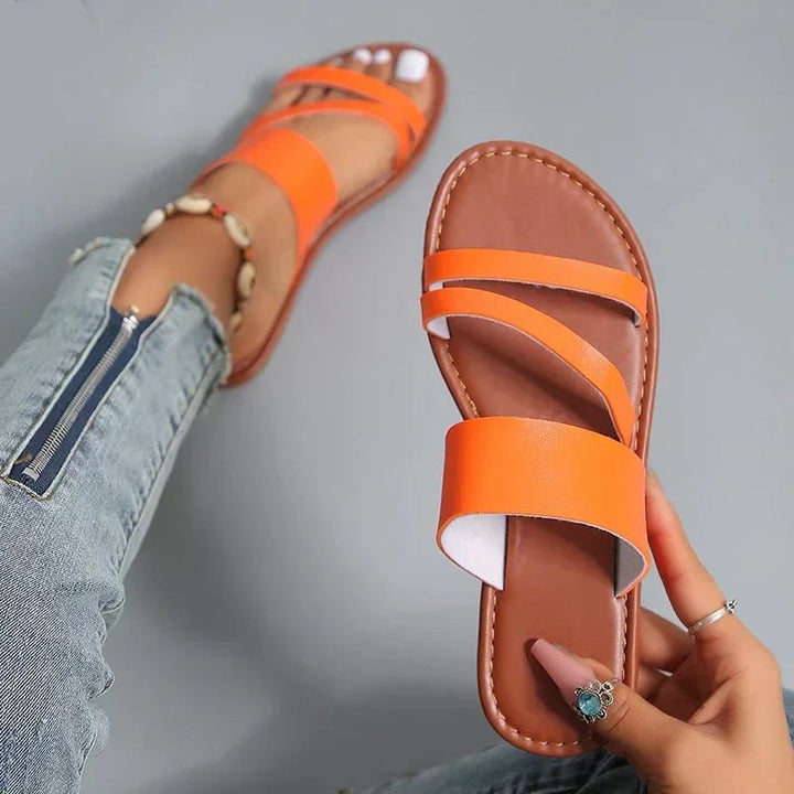 Cross-Strap Sandaler Polstrede Sål Komfort Sort