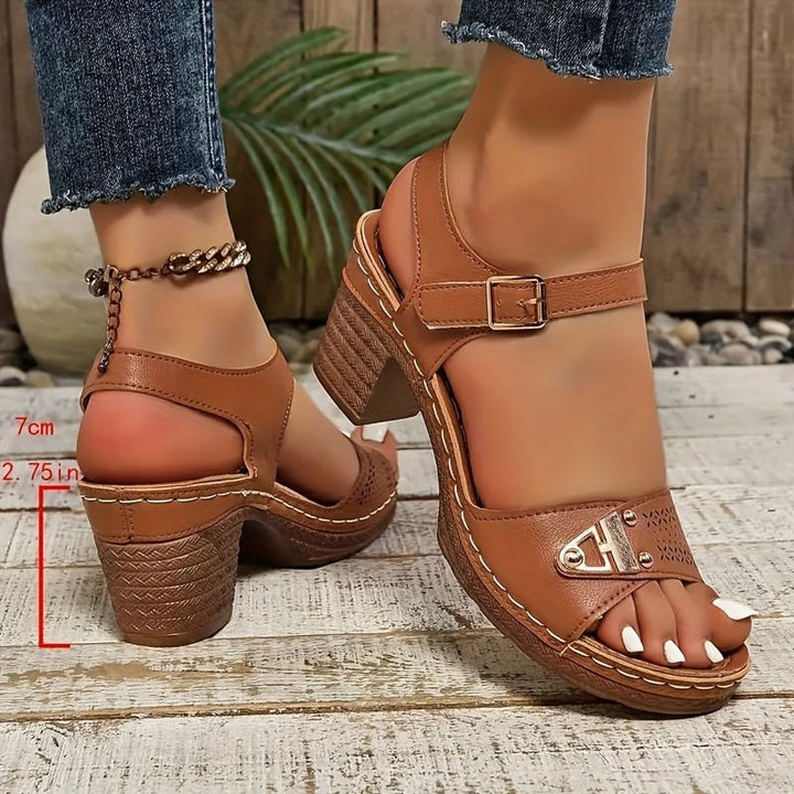 Cross-Strap Sandaler Polstret Sål Spænde Hæl Komfort