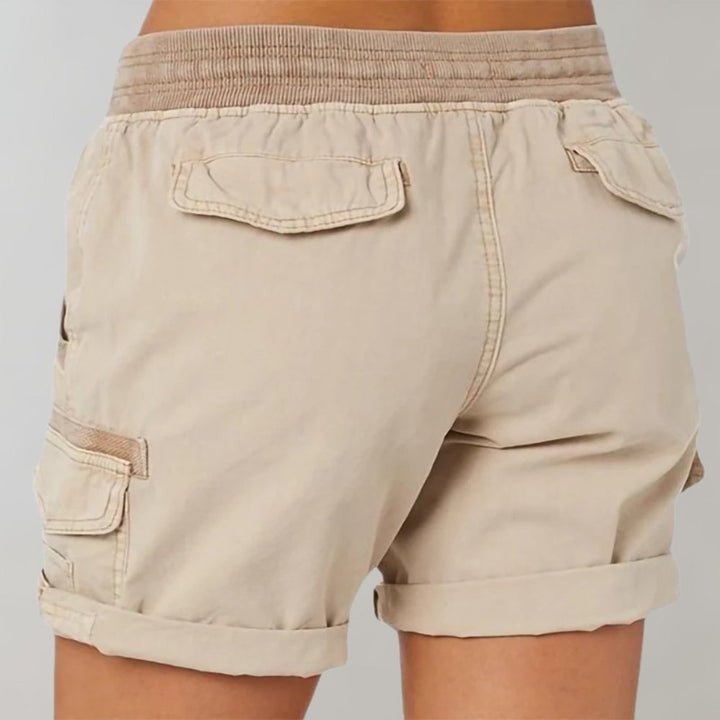 Dame Højtaljede Cargo Shorts med Snørebånd