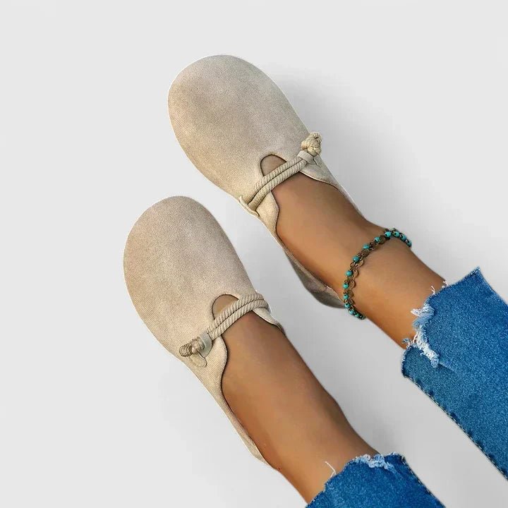 Dame Loafers Rund Tå Reb Detalje Slip-On Flade Sko