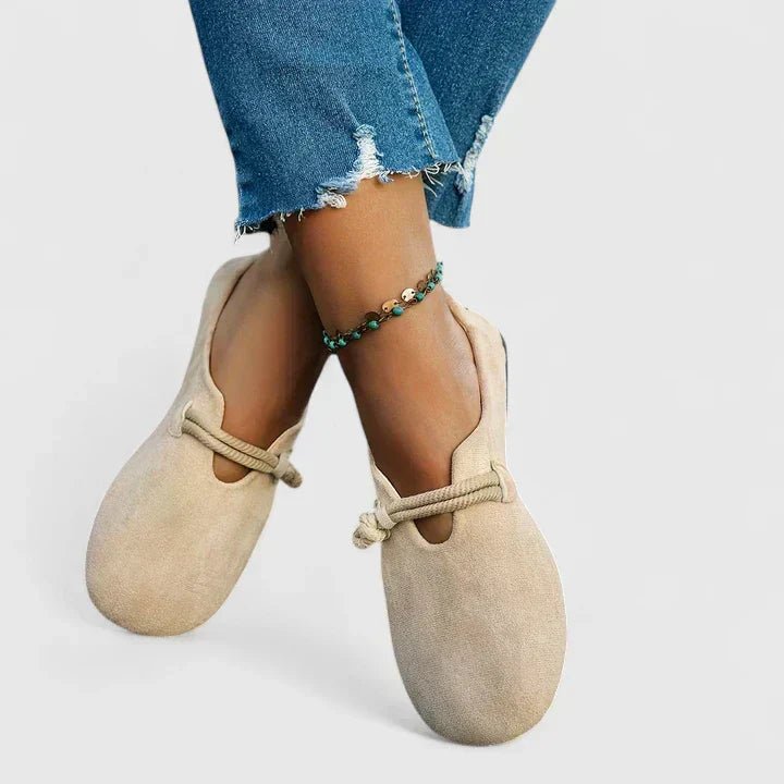 Dame Loafers Rund Tå Reb Detalje Slip-On Flade Sko