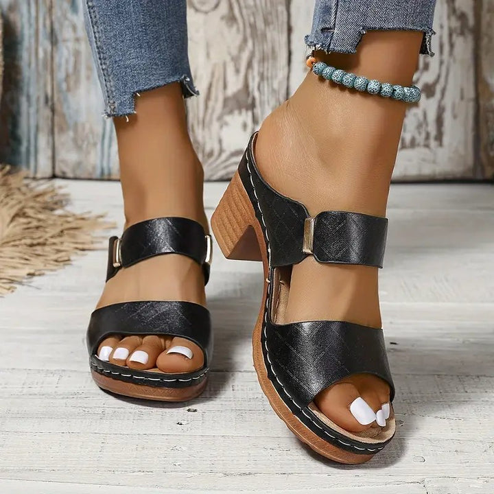 Dame Ortopædiske Blokchunky Memory Foam Sandaler