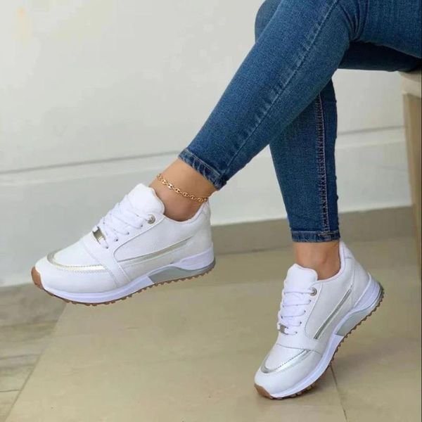 Dame Ortopædiske Sportssko Komfort Sneakers - Wit