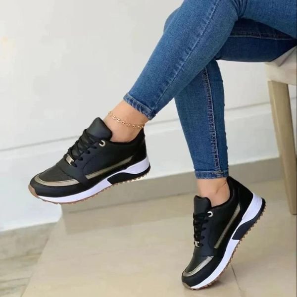 Dame Ortopædiske Sportssko Komfort Sneakers - Zwart