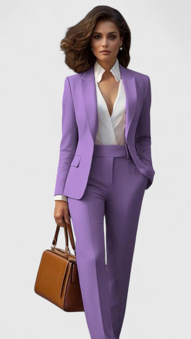 Dame Skræddersyet Business Jakkesæt Struktureret - Lilac