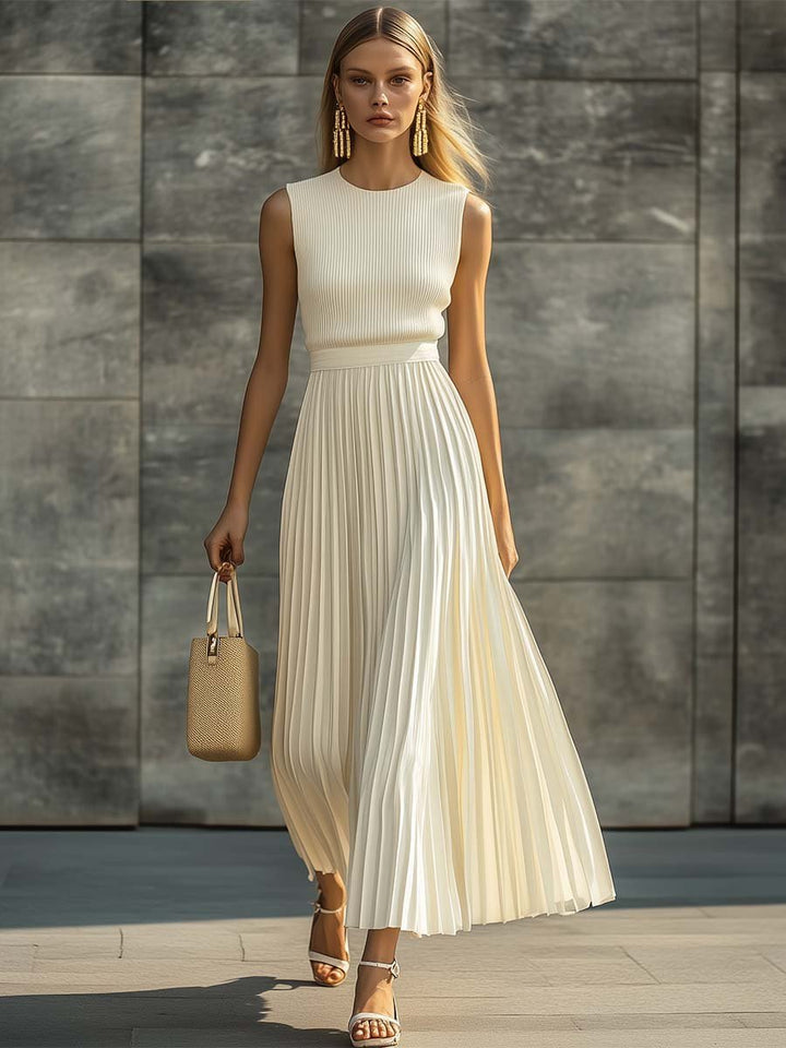 Dame Strikket Chiffon Maxi Kjole