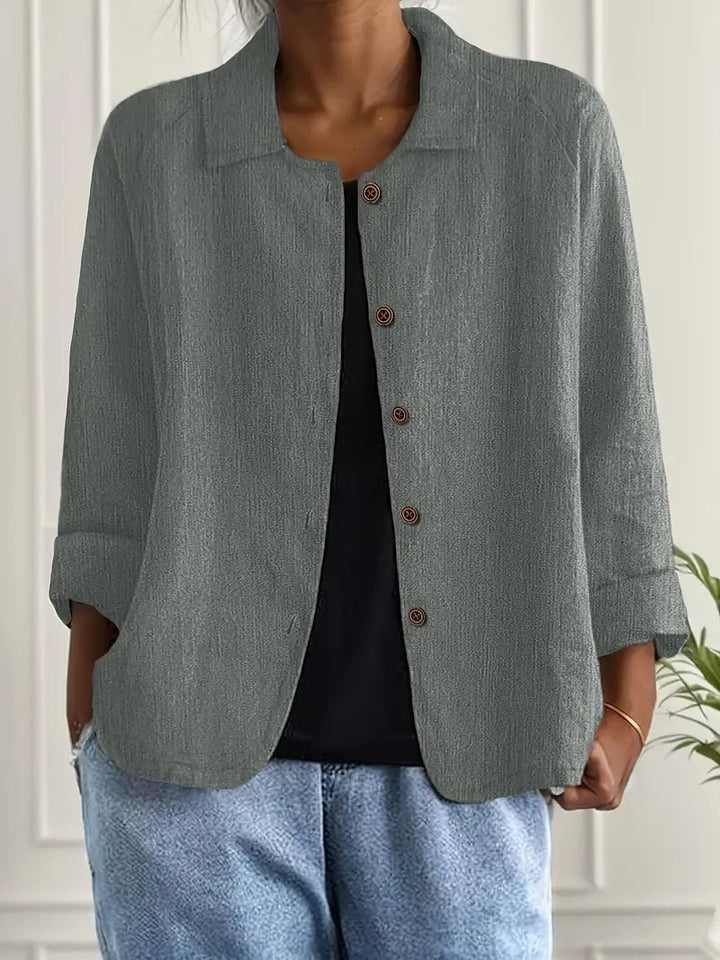 Damers Afslappet Langærmet Knaplukning Blazer Jakke - Grey