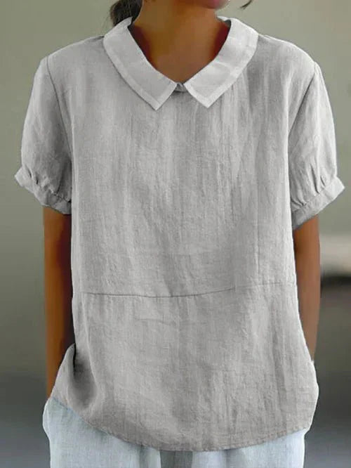 Tine | Dame Hør Peter Pan Krave Bluse