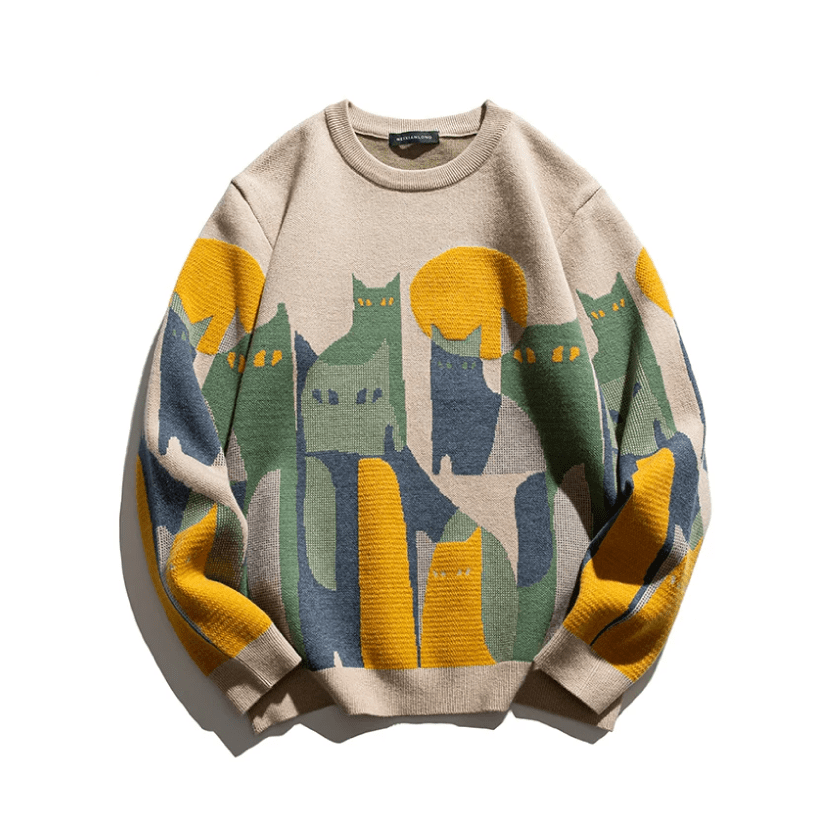 Mathilde | Dame Behagelig Sweatshirt Med Katteprint - Freya Kobenhavn