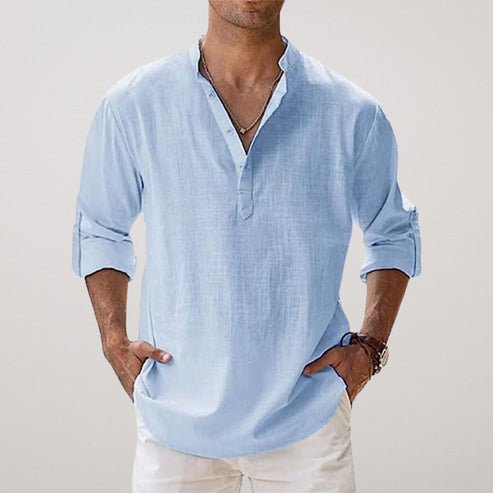 Herre Linhør Sommer Skjorte - Light Blue