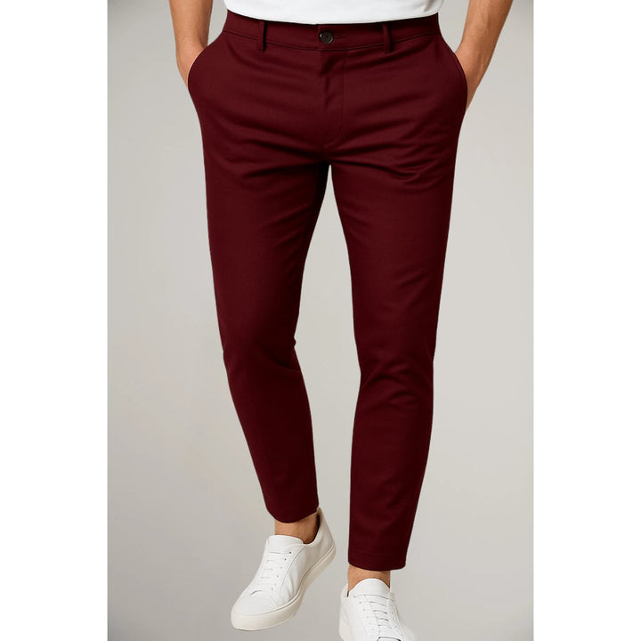 Herre Skræddersyede Slim-Fit Chino Bukser - Red