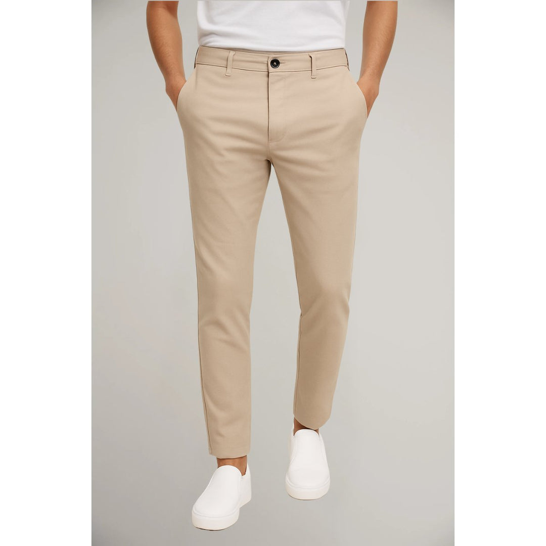 Herre Skræddersyede Slim-Fit Chino Bukser - Light Brown