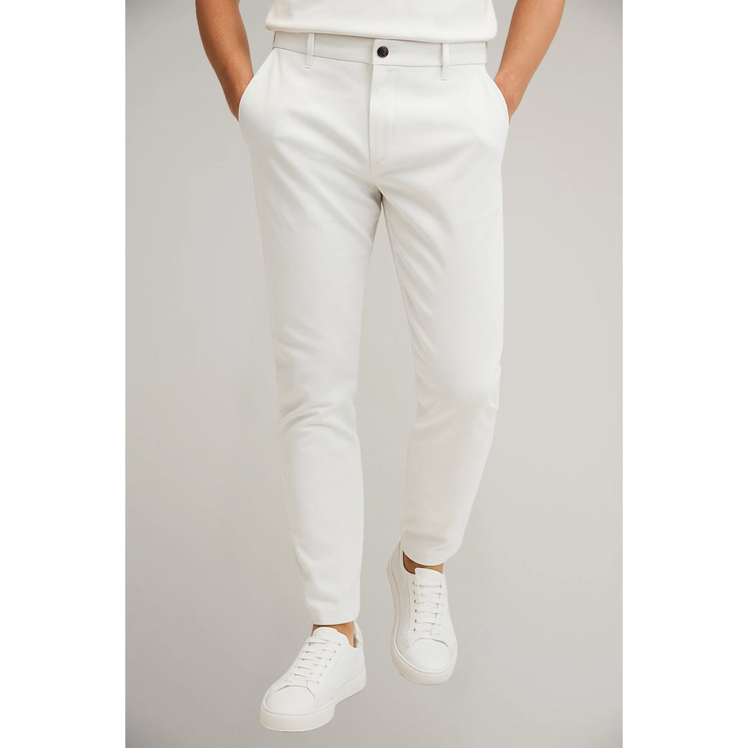 Herre Skræddersyede Slim-Fit Chino Bukser - White