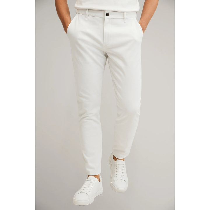 Herre Skræddersyede Slim-Fit Chino Bukser - White