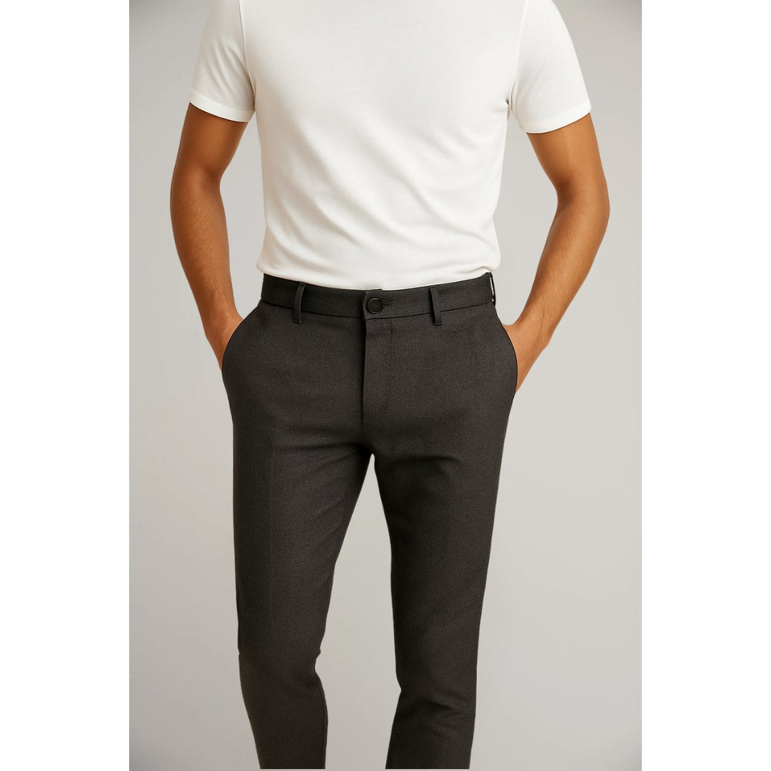 Herre Skræddersyede Slim-Fit Chino Bukser - Dark Grey
